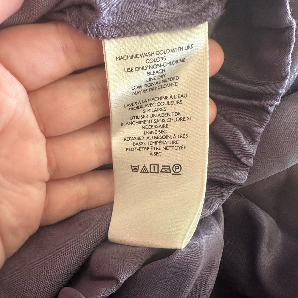 NWT By Anthropologie Purple Silky Culottes Wide Leg PANTS Size Medium - Picture 9 of 10